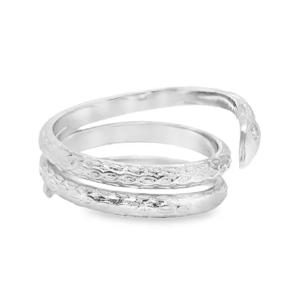 Estate Platinum Snake Cocktail Ring with Brilliant Cut Diamonds Image 4 Koerbers Fine Jewelry Inc New Albany, IN