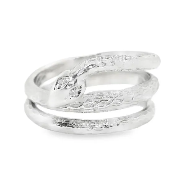 Estate Platinum Snake Cocktail Ring with Brilliant Cut Diamonds Koerbers Fine Jewelry Inc New Albany, IN