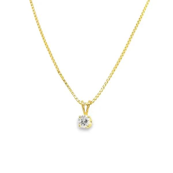 Estate 14K Yellow Gold Diamond Solitaire Pendant Necklace Koerbers Fine Jewelry Inc New Albany, IN