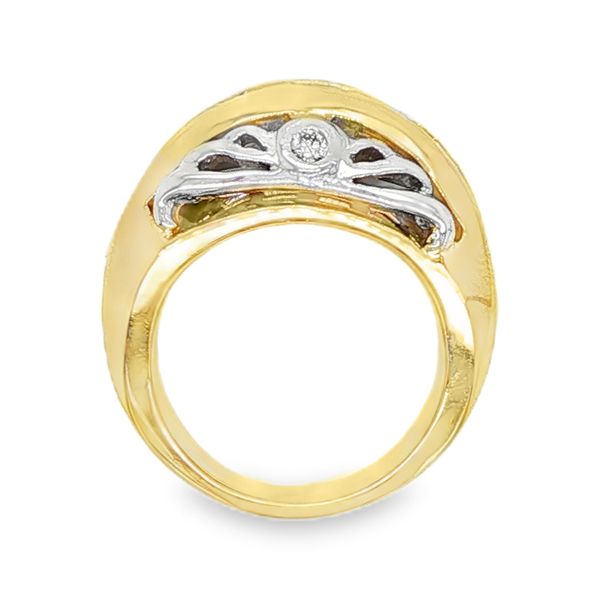 Estate Gents 14K 2-Tone White and Yellow Gold Fashion Ring Image 3 Koerbers Fine Jewelry Inc New Albany, IN