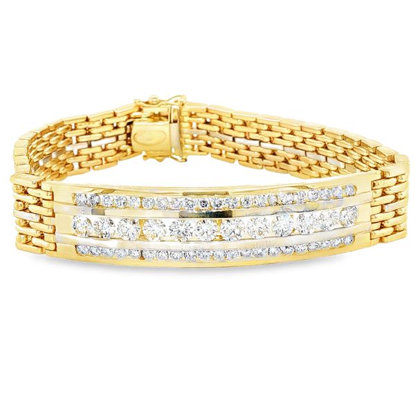 Estate 14K 2-Tone White and Yellow Gold Gents Diamond Bracelet Koerbers Fine Jewelry Inc New Albany, IN
