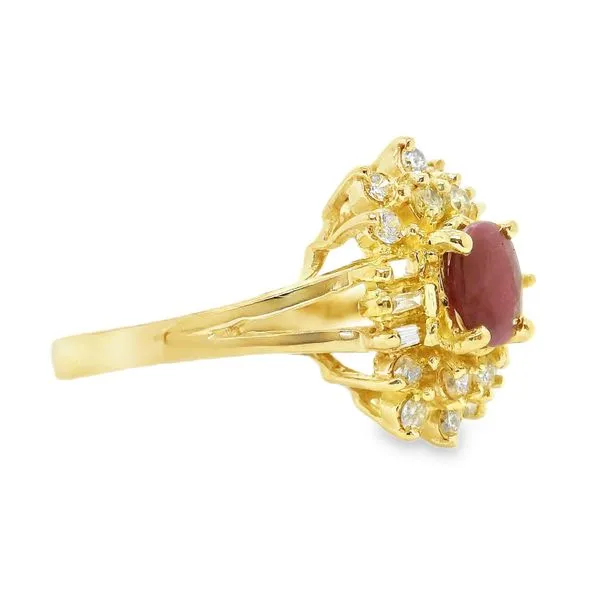 Estate 14K Yellow Gold Diamond and Ruby Fashion Ring Image 2 Koerbers Fine Jewelry Inc New Albany, IN