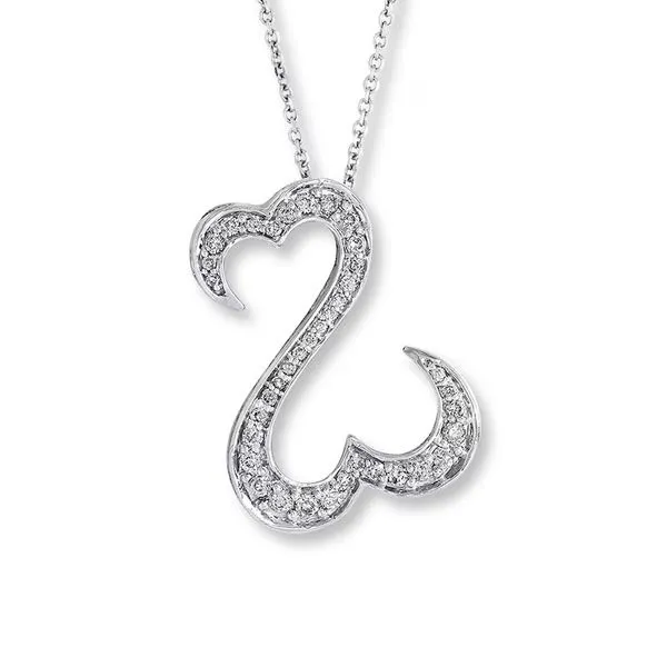 Estate 14K White Gold Open Hearts Necklace 0.50 CTW Koerbers Fine Jewelry Inc New Albany, IN