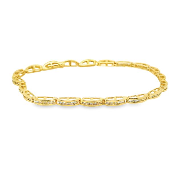 Estate 14K Yellow Gold Channel Set Tennis Bracelet Koerbers Fine Jewelry Inc New Albany, IN
