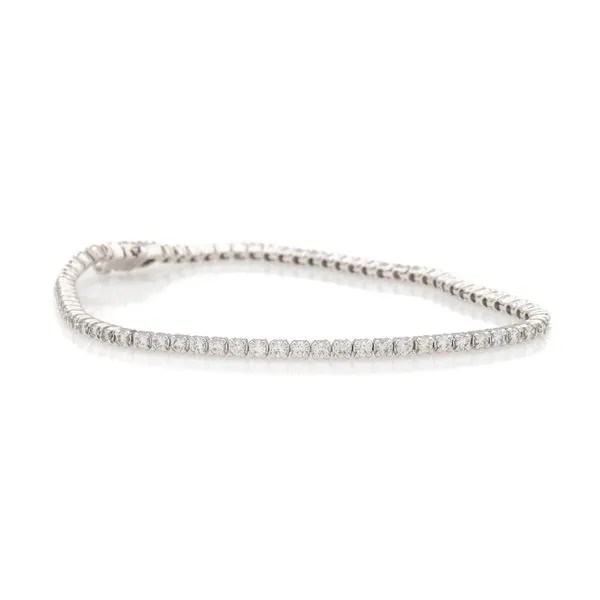 Estate 14K White Gold Diamond Rounded Link Tennis Bracelet Koerbers Fine Jewelry Inc New Albany, IN