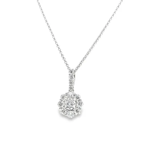 14K White Gold Estate Women's Diamond Cluster Pendant Koerbers Fine Jewelry Inc New Albany, IN