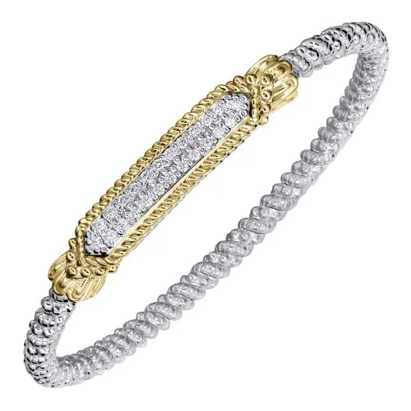 Estate 14K Yellow Gold and Sterling Silver Vahan Closed Cuff Bracelet Koerbers Fine Jewelry Inc New Albany, IN