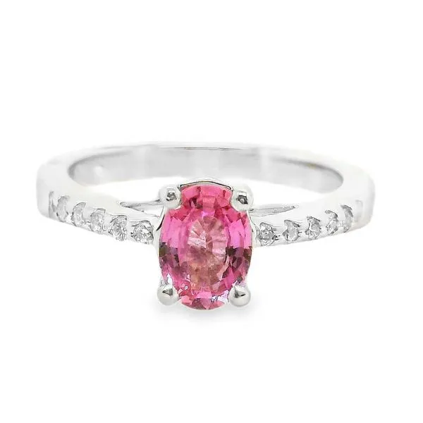 Estate 14K White Gold Pink Sapphire and Diamond Fashion Ring Koerbers Fine Jewelry Inc New Albany, IN