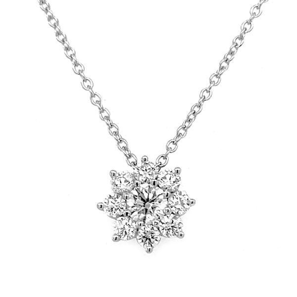 Estate 18K White Gold Diamond Cluster Necklace Koerbers Fine Jewelry Inc New Albany, IN