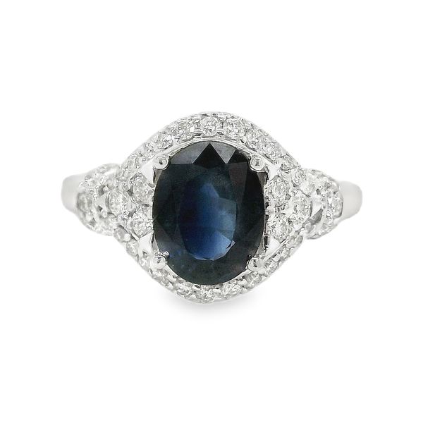 Estate 14K White Gold Sapphire and Diamond Fashion Ring Koerbers Fine Jewelry Inc New Albany, IN