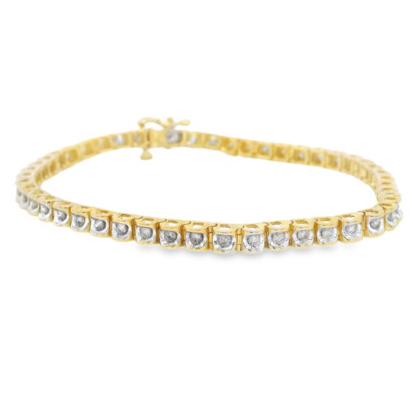 Estate 10K 2-Tone White and Yellow Gold Diamond Tennis Bracelet Koerbers Fine Jewelry Inc New Albany, IN