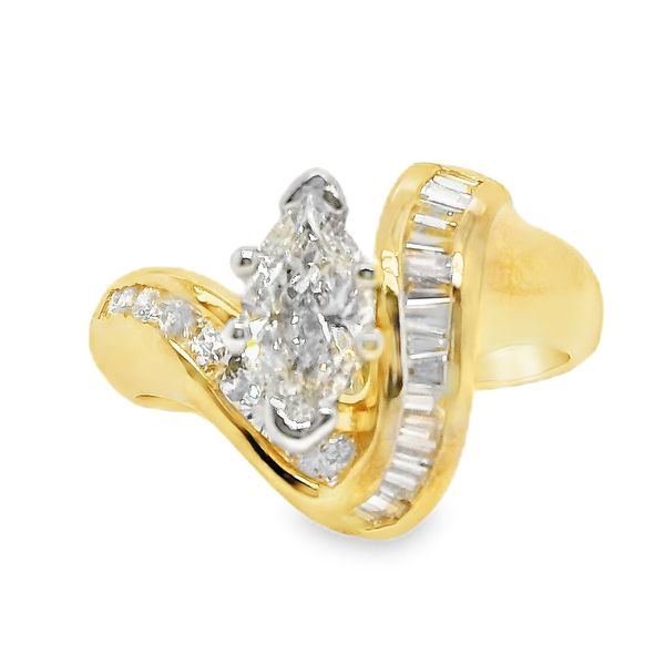 Estate 14K 2-Tone White and Yellow Gold Free Form Fashion Ring Koerbers Fine Jewelry Inc New Albany, IN