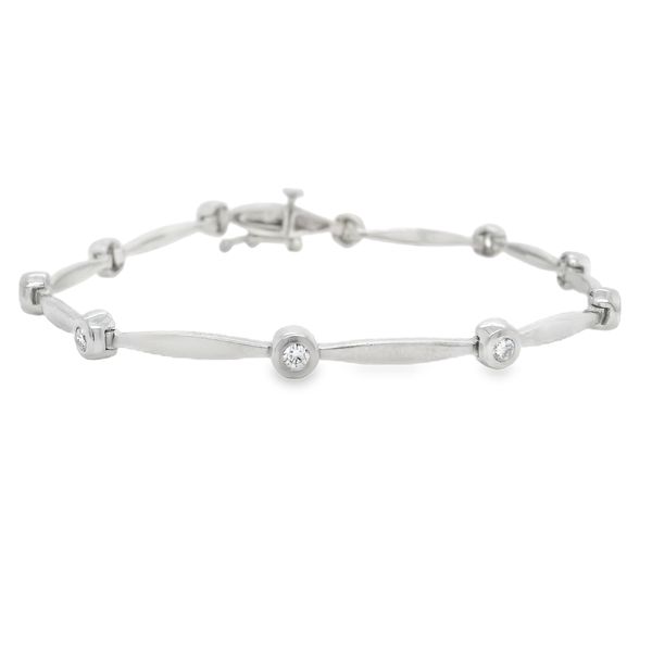 Estate 14K White Gold Bezel Set Tennis Bracelet Koerbers Fine Jewelry Inc New Albany, IN