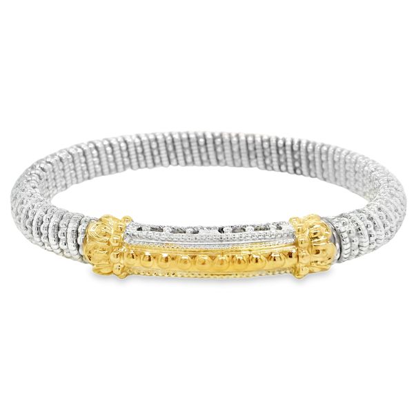 Estate 14K Yellow Gold and Sterling Silver Closed Cuff Vahan Bracelet Koerbers Fine Jewelry Inc New Albany, IN