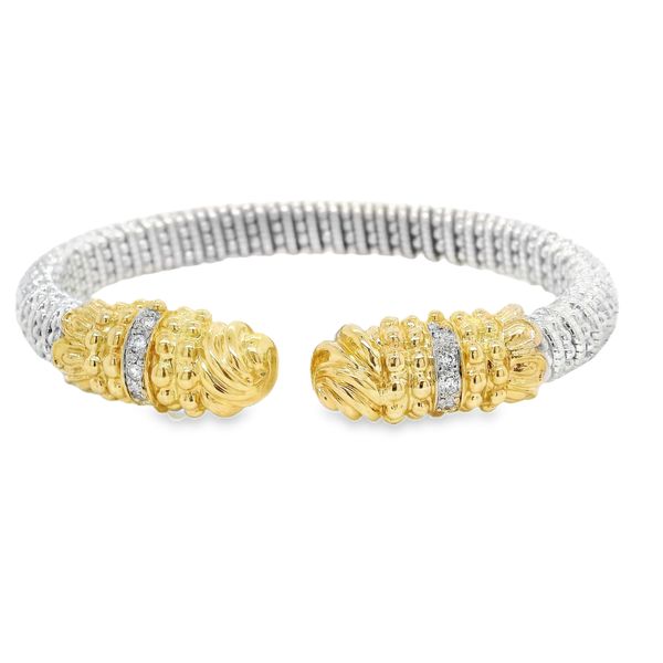 Estate 14K Yellow Gold and Sterling Silver Open Cuff Vahan Bracelet Koerbers Fine Jewelry Inc New Albany, IN