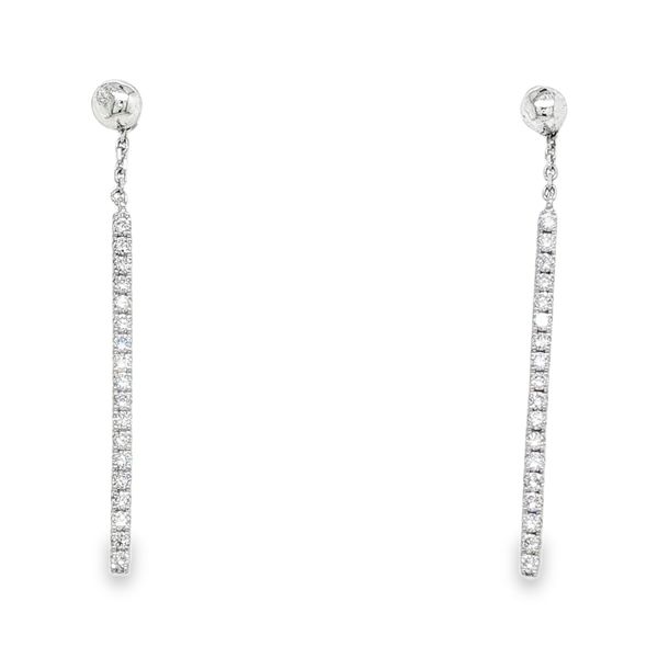 Estate 14K White Gold Drop Vertical Bar Earrings Koerbers Fine Jewelry Inc New Albany, IN