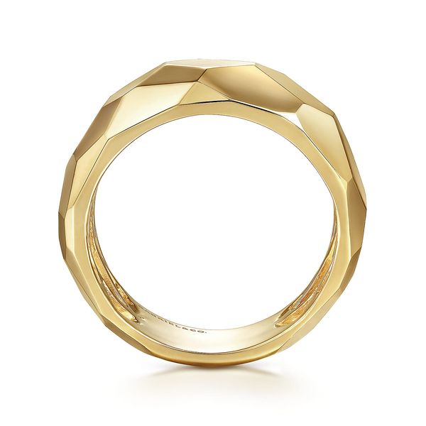 Estate 14K Yellow Gold Hammered Puff Ring Image 2 Koerbers Fine Jewelry Inc New Albany, IN