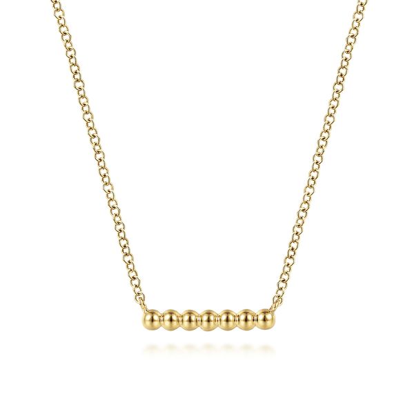 Estate 14K Yellow Gold Bujukan Beaded Bar Necklace Koerbers Fine Jewelry Inc New Albany, IN