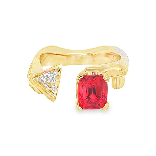 Estate 14K Yellow Gold Diamond and Spinell Fashion Ring Koerbers Fine Jewelry Inc New Albany, IN