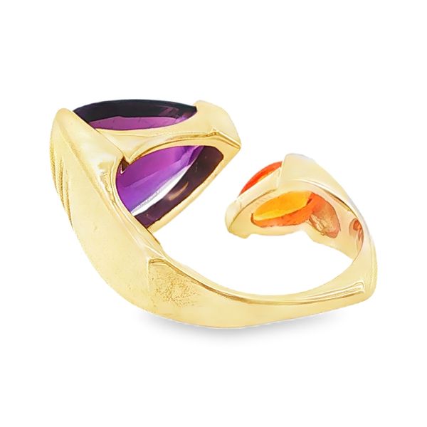 Estate 14K Yellow Gold Amethyst and Fire opal Fashion Ring Image 3 Koerbers Fine Jewelry Inc New Albany, IN