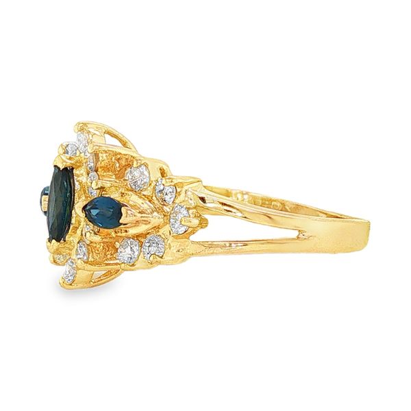 Estate 14K Yellow Gold Sapphire and Diamond Fashion Ring Image 2 Koerbers Fine Jewelry Inc New Albany, IN