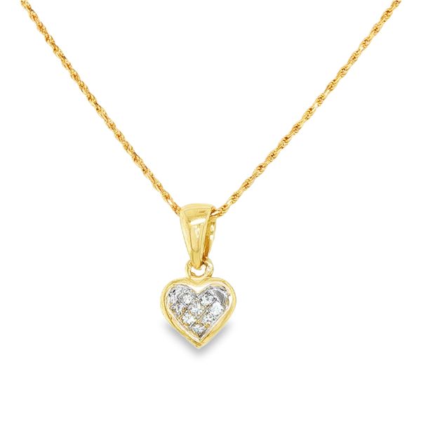 Estate 14K Yellow Gold Diamond Heart Necklace Koerbers Fine Jewelry Inc New Albany, IN
