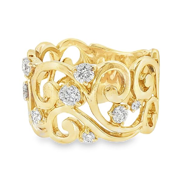 Estate 14K Yellow Gold Diamond Wide Band Fashion Ring Koerbers Fine Jewelry Inc New Albany, IN