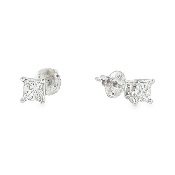 14K White Gold Princess Cut Diamond Stud Earrings Koerbers Fine Jewelry Inc New Albany, IN