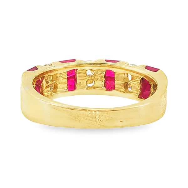 Estate 14K Yellow Gold Diamond and Ruby Fashion Ring Image 3 Koerbers Fine Jewelry Inc New Albany, IN