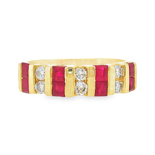 Estate 14K Yellow Gold Diamond and Ruby Fashion Ring Koerbers Fine Jewelry Inc New Albany, IN