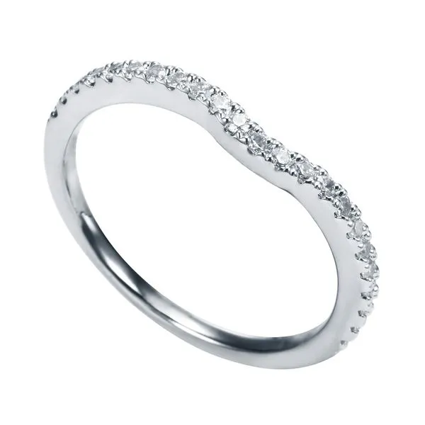 Estate 14K White Gold Diamond Contoured Prong Set Wedding Band Image 3 Koerbers Fine Jewelry Inc New Albany, IN