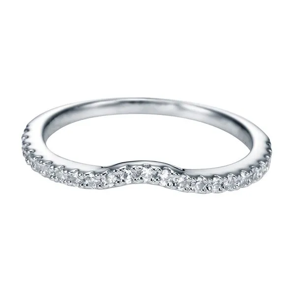 Estate 14K White Gold Diamond Contoured Prong Set Wedding Band Koerbers Fine Jewelry Inc New Albany, IN