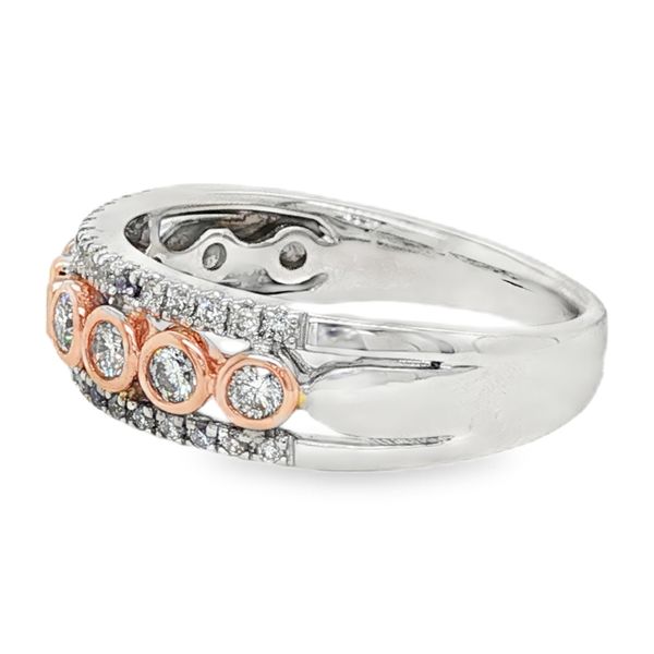 Estate 14K 2 Tone White and Rose Gold Diamond Wedding Band Image 2 Koerbers Fine Jewelry Inc New Albany, IN
