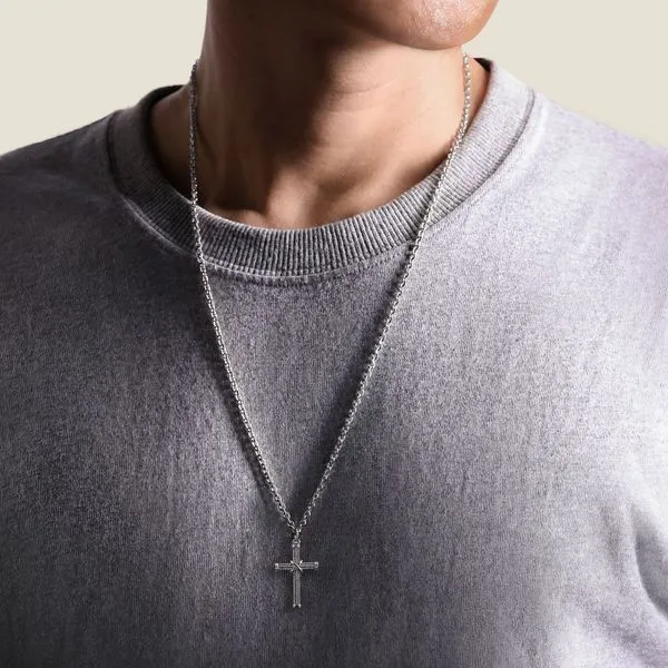 Sterling Silver Twisted Rope Cross Pendant with X Center Image 2 Koerbers Fine Jewelry Inc New Albany, IN