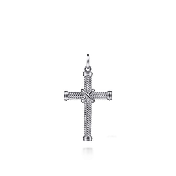 Sterling Silver Twisted Rope Cross Pendant with X Center Koerbers Fine Jewelry Inc New Albany, IN