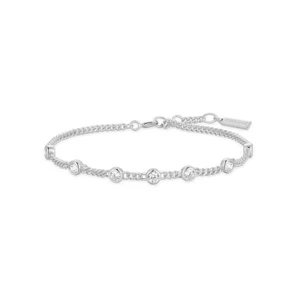 Silver Multi Station Round Stone Chain Bracelet Koerbers Fine Jewelry Inc New Albany, IN