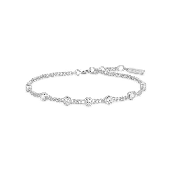 Silver Multi Station Round Stone Chain Bracelet Koerbers Fine Jewelry Inc New Albany, IN