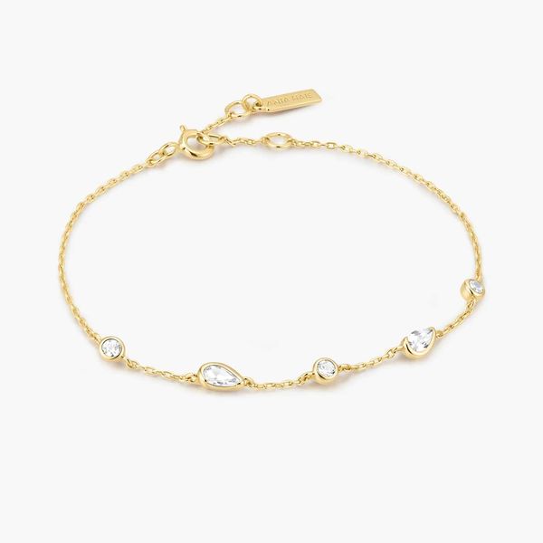 Gold Round & Teardrop Bezel Station Bracelet Koerbers Fine Jewelry Inc New Albany, IN
