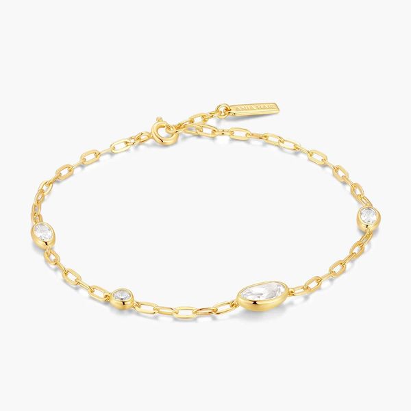 Gold Bezel Organic Dome Pebble Station Bracelet Koerbers Fine Jewelry Inc New Albany, IN
