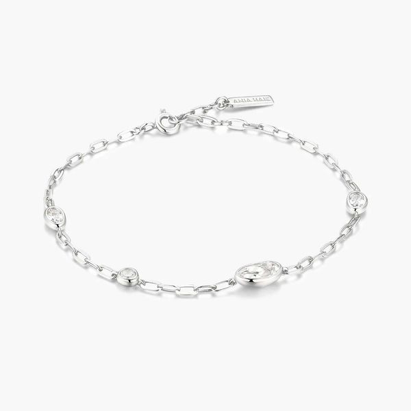 Silver Bezel Organic Dome Pebble Station Bracelet Koerbers Fine Jewelry Inc New Albany, IN