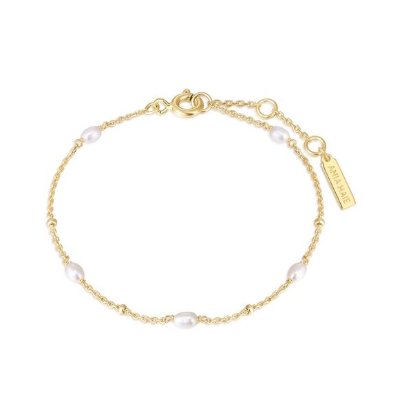 Gold Plate over Sterling Silver Pearl Station Bracelet Koerbers Fine Jewelry Inc New Albany, IN