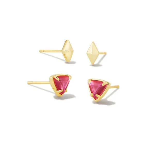 Greta Stud Earring Set Gold Magenta Illusion Koerbers Fine Jewelry Inc New Albany, IN