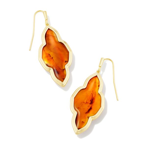 Framed Abbie Gold Drop Earrings in Marbled Amber Illusion Koerbers Fine Jewelry Inc New Albany, IN