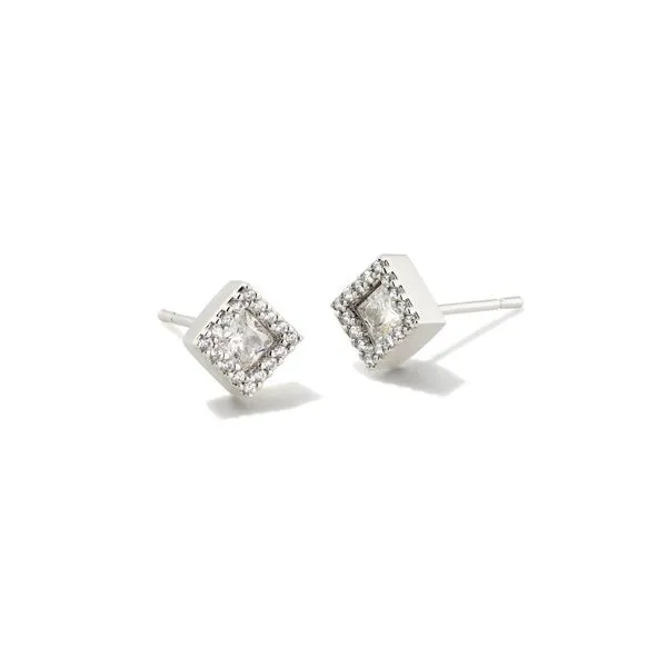 Gracie Stud Earrings Silver White CZ Koerbers Fine Jewelry Inc New Albany, IN