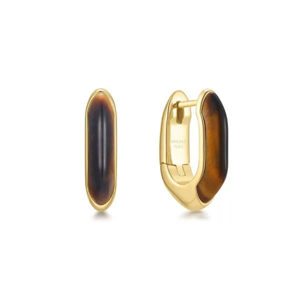 Gold Tiger Eye Huggie Hoop Earrings Koerbers Fine Jewelry Inc New Albany, IN