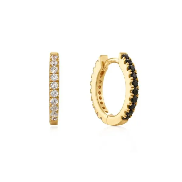 Gold Black and White Cubic Ziconia Huggies Koerbers Fine Jewelry Inc New Albany, IN