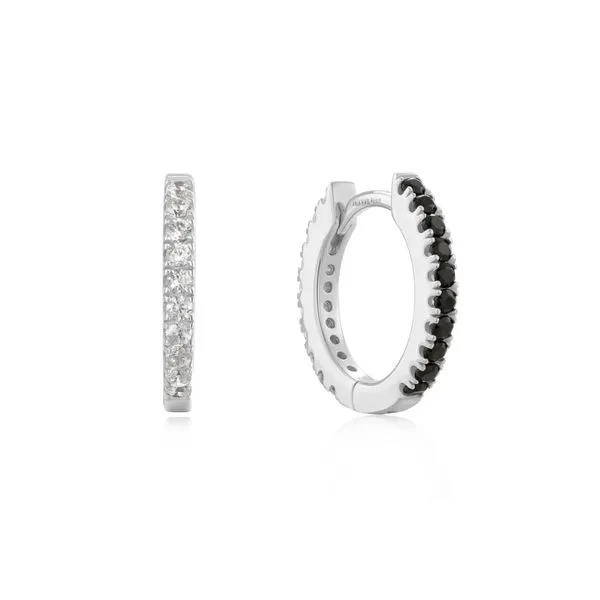 Silver Black and White Cubic Ziconia Huggies Koerbers Fine Jewelry Inc New Albany, IN