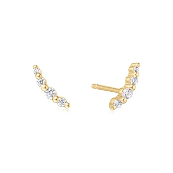Gold Bezel Beaded Stone Stud Earrings Koerbers Fine Jewelry Inc New Albany, IN