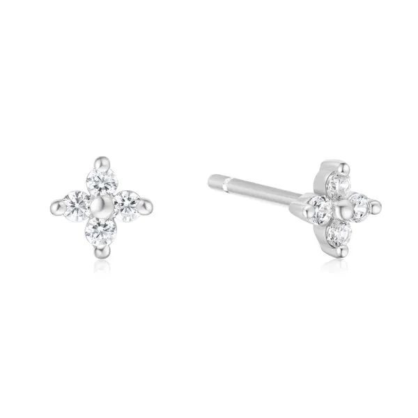 Silver Four-Petal Stud Earrings Koerbers Fine Jewelry Inc New Albany, IN