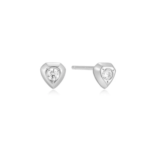 Silver Sparkling Shield Stud Earrings Koerbers Fine Jewelry Inc New Albany, IN